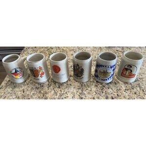 Vintage Collectible German Beer Stein/Mug 0.5L Made in Germany (Set Of 6)